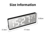 Casa si Gradina - Decoratiuni - Ceasuri - Ceas decorativ stil oglinda cu afisaj digital LCD, Alarma, Termometru, Alb - Infinity.ro