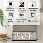 Casa si Gradina - Decoratiuni - Ceasuri - Ceas decorativ stil oglinda cu afisaj digital LCD, Alarma, Termometru, Alb - Infinity.ro