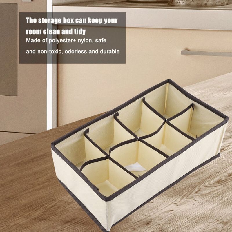 Casa si Gradina - Mobilier - Organizare si depozitare - Organizatoare pentru sertare si dulapuri - Cutie organizare sertar din material textil pentru sosete, lenjerii, 8 compartimente - Infinity.ro