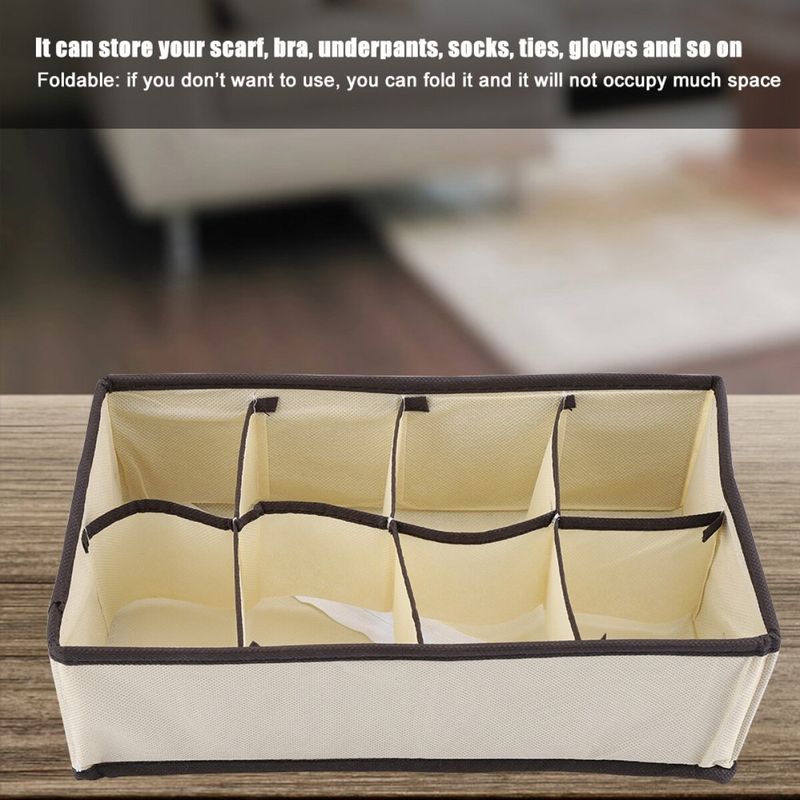 Casa si Gradina - Mobilier - Organizare si depozitare - Organizatoare pentru sertare si dulapuri - Cutie organizare sertar din material textil pentru sosete, lenjerii, 8 compartimente - Infinity.ro