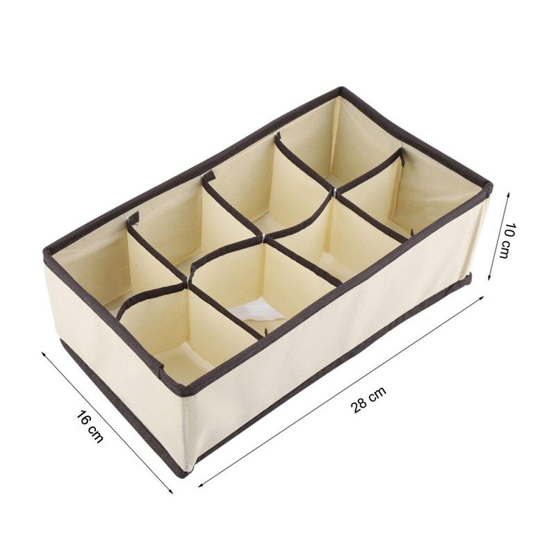 Casa si Gradina - Mobilier - Organizare si depozitare - Organizatoare pentru sertare si dulapuri - Cutie organizare sertar din material textil pentru sosete, lenjerii, 8 compartimente - Infinity.ro