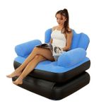 Casa si Gradina - Mobilier - Scaune si fotolii - Fotolii - Fotoliu sezlong gonflabil 2 in 1, Material PVC, Dimensiune 100x98x90 cm, Albastru - Infinity.ro