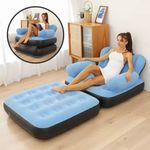 Casa si Gradina - Mobilier - Scaune si fotolii - Fotolii - Fotoliu sezlong gonflabil 2 in 1, Material PVC, Dimensiune 100x98x90 cm, Albastru - Infinity.ro