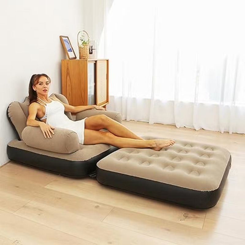 Casa si Gradina - Mobilier - Scaune si fotolii - Fotolii - Fotoliu sezlong gonflabil 2 in 1, Material PVC, Dimensiune 100x98x90 cm, Albastru - Infinity.ro