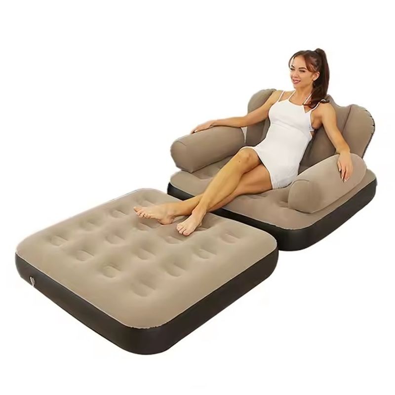 Casa si Gradina - Mobilier - Scaune si fotolii - Fotolii - Fotoliu sezlong gonflabil 2 in 1, Material PVC, Dimensiune 100x98x90 cm, Albastru - Infinity.ro