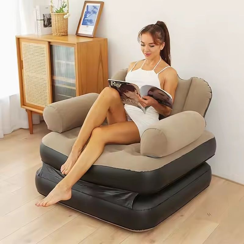 Casa si Gradina - Mobilier - Scaune si fotolii - Fotolii - Fotoliu sezlong gonflabil 2 in 1, Material PVC, Dimensiune 100x98x90 cm, Albastru - Infinity.ro