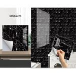 Casa si Gradina - Constructii - Materiale constructii - Placi decorative - Set cu 5 placi autoadezive decorative din PVC, Model Marmura, Dimensiune 60x60cm, Negru - Infinity.ro