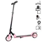 Sport si Outdoor - Role, trotinete si skateboard - Trotinete copii - Trotineta din Aluminiu, cu suport, ghidon reglabil, 100 kg, roz cu negru - Infinity.ro
