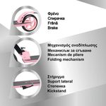 Sport si Outdoor - Role, trotinete si skateboard - Trotinete copii - Trotineta din Aluminiu, cu suport, ghidon reglabil, 100 kg, roz cu negru - Infinity.ro