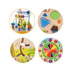 Jucarii, Copii si Bebe - Jucarii si jocuri - Jucarii & jocuri educative - Jocuri si jucarii educative - Jucarie educativa din lemn pentru copii, Centru de activitati tip hexagon 8 in 1 - Infinity.ro