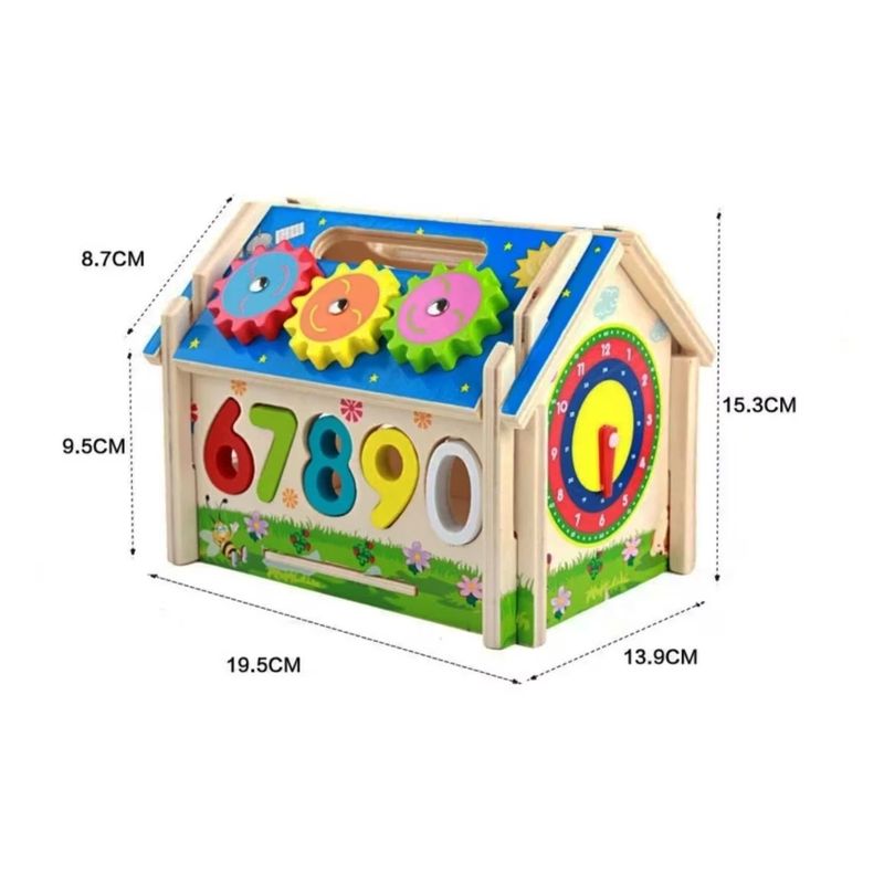 Jucarii, Copii si Bebe - Jucarii si jocuri - Jucarii & jocuri educative - Jocuri si jucarii educative - Casuta din lemn cu centru de activitati 5 in 1 pentru copii - Infinity.ro