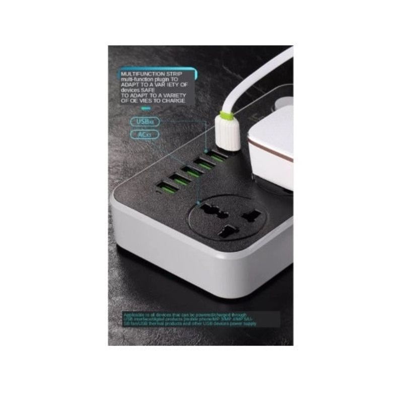 Casa si Gradina - Electrice - Accesorii electrice - Prelungitoare, triple, fise - Prelungitor cu 3 prize si 6 USB 3.1A cu impamantare si protectie copii - Infinity.ro