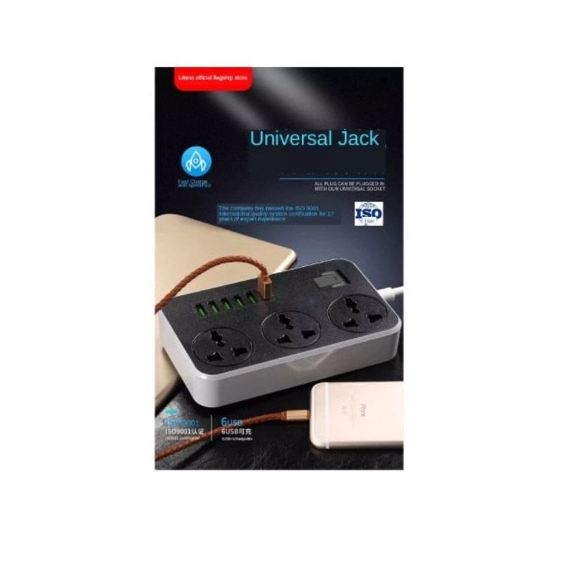 Casa si Gradina - Electrice - Accesorii electrice - Prelungitoare, triple, fise - Prelungitor cu 3 prize si 6 USB 3.1A cu impamantare si protectie copii - Infinity.ro