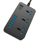 Casa si Gradina - Electrice - Accesorii electrice - Prelungitoare, triple, fise - Prelungitor cu 3 prize si 6 USB 3.1A cu impamantare si protectie copii - Infinity.ro