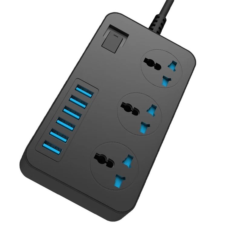 Casa si Gradina - Electrice - Accesorii electrice - Prelungitoare, triple, fise - Prelungitor cu 3 prize si 6 USB 3.1A cu impamantare si protectie copii - Infinity.ro