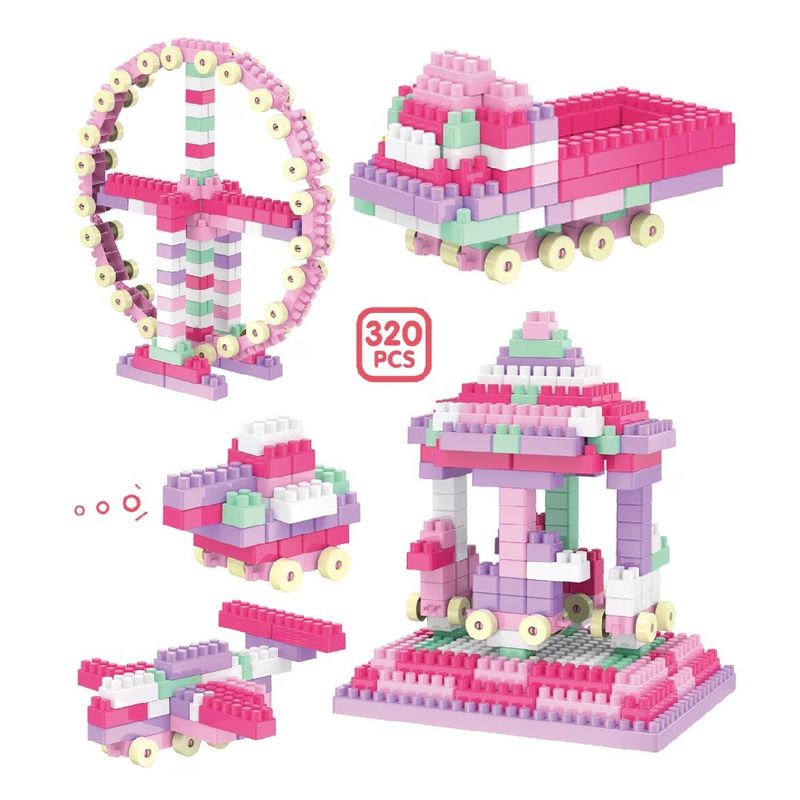 Jucarii, Copii si Bebe - Jucarii si jocuri - Seturi de constructie si cuburi - Seturi de constructie - Set blocuri de construit cu 320 piese, pentru copii de 2 ani+ - Infinity.ro