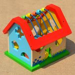 Jucarii, Copii si Bebe - Jucarii si jocuri - Jucarii & jocuri educative - Jocuri si jucarii educative - Casuta din lemn ABAC si sortator cu forme geometrice, pentru copii 2 ani+ - Infinity.ro