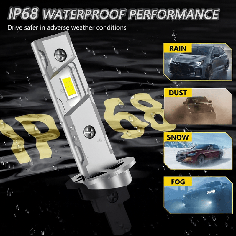 Auto si Moto - Electrice auto - Iluminare si semnalizare - Becuri auto - Set 2 Becuri LED Auto H1 Mini 120W 6000K cu Ventilator pentru Racire Lumina Alb Rece Plug  Play 3570 CSP Ultra Luminoase - Infinity.ro
