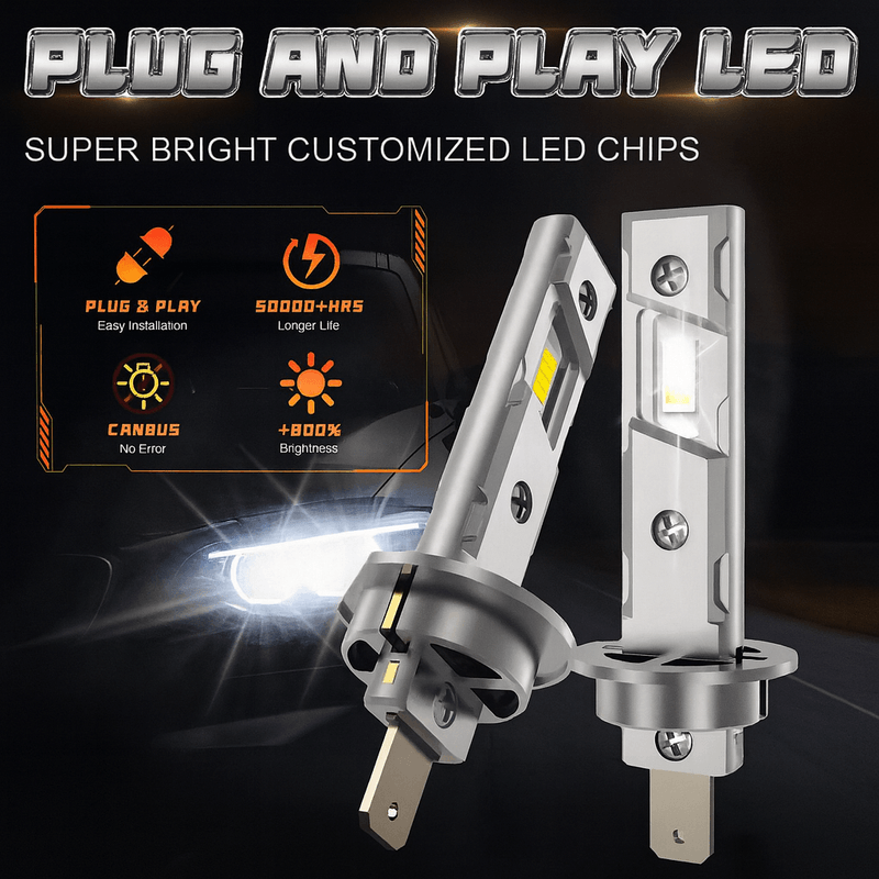 Auto si Moto - Electrice auto - Iluminare si semnalizare - Becuri auto - Set 2 Becuri LED Auto H1 Mini 120W 6000K cu Ventilator pentru Racire Lumina Alb Rece Plug  Play 3570 CSP Ultra Luminoase - Infinity.ro