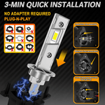 Auto si Moto - Electrice auto - Iluminare si semnalizare - Becuri auto - Set 2 Becuri LED Auto H1 Mini 120W 6000K cu Ventilator pentru Racire Lumina Alb Rece Plug  Play 3570 CSP Ultra Luminoase - Infinity.ro