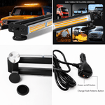 Auto si Moto - Electrice auto - Alte accesorii electrice auto - Rampa Girofar LED 60cm Dubla 96W cu Prindere Magneti, Bara Lumini Avertizare 12V-24V, Stroboscop Galben pentru Camioane - Infinity.ro