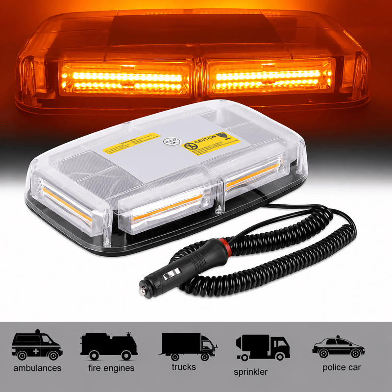 Auto si Moto - Electrice auto - Iluminare si semnalizare - Becuri auto - Lampa Girofar LED cu Magneti 12V-24V Stroboscop Auto  19 Jocuri de Lumini Rampa Avertizare Galbena pentru Camion Tractor - Infinity.ro