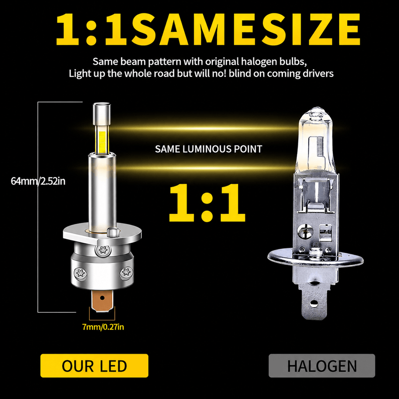 Auto si Moto - Electrice auto - Iluminare si semnalizare - Becuri auto - Set Becuri LED H1 110W 30000LM 6500K CSP, Canbus , Plug & Play, IP68, Alb Rece, Faza Scurta/Faza Lunga AutoREY Premium - Infinity.ro