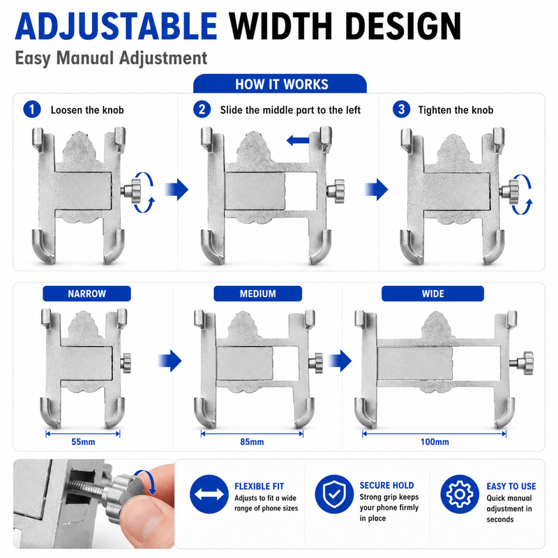 Auto si Moto - Piese auto si accesorii - Interior auto - Accesorii interior - Suport Telefon Universal pentru Bicicleta Motocicleta, Trotineta Electrica si Scuter, Aluminiu Reglabil, Prindere Ghidon - Infinity.ro