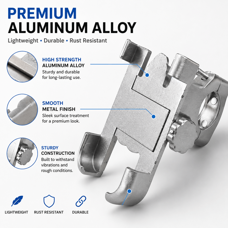 Auto si Moto - Piese auto si accesorii - Interior auto - Accesorii interior - Suport Telefon Universal pentru Bicicleta Motocicleta, Trotineta Electrica si Scuter, Aluminiu Reglabil, Prindere Ghidon - Infinity.ro