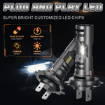 Auto si Moto - Electrice auto - Iluminare si semnalizare - Becuri auto - Set 2 Becuri LED Auto H7 120W 6000K cu 2 Ventilatoare pentru Racire Lumina Alb Rece Plug & Play 3570 CSP Ultra Luminoase - Infinity.ro