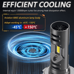 Auto si Moto - Electrice auto - Iluminare si semnalizare - Becuri auto - Set 2 Becuri LED Auto H7 120W 6000K cu 2 Ventilatoare pentru Racire Lumina Alb Rece Plug & Play 3570 CSP Ultra Luminoase - Infinity.ro