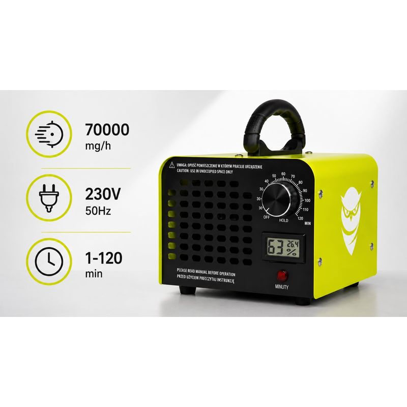 Electronice si Electrocasnice - Climatizare si sisteme de incalzire - Aparate filtrare aer - Generatoare ozon - Generator de Ozon NewEvo, 70.000 mg/h,Ozonator Profesional 155W cu LCD si Timer 120 min, 4 Placi Ceramice - Infinity.ro
