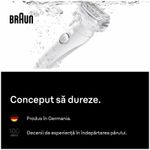 Ingrijire personala si Cosmetice - Aparate & accesorii ingrijire personala - Epilatoare si accesorii - Epilatoare - Epilator Braun Silk-épil 9 9-011, Wet & Dry, Smart Touch, 40 de pensete, 2 viteze, Geanta de voiaj, Alb/Argintiu - Infinity.ro