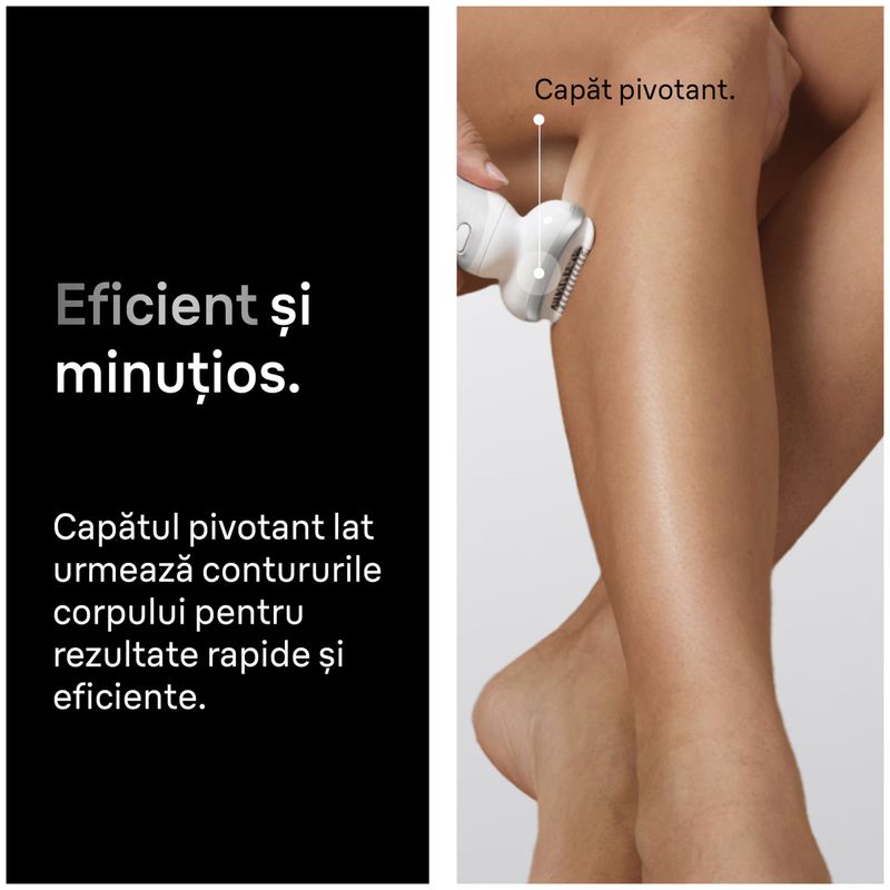 Ingrijire personala si Cosmetice - Aparate & accesorii ingrijire personala - Epilatoare si accesorii - Epilatoare - Epilator Braun Silk-épil 9 9-011, Wet & Dry, Smart Touch, 40 de pensete, 2 viteze, Geanta de voiaj, Alb/Argintiu - Infinity.ro