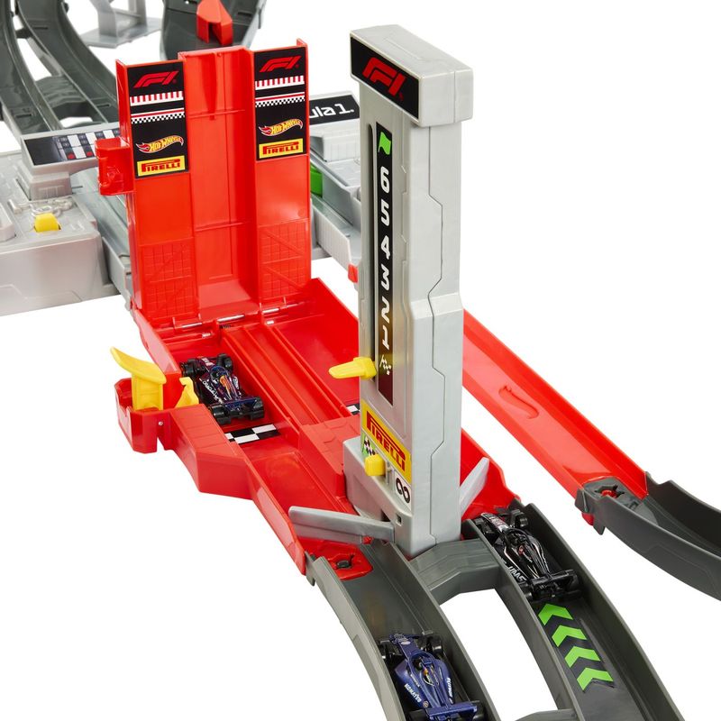 Jucarii, Copii si Bebe - Jucarii si jocuri - Vehicule si jucarii cu telecomanda - Masinute - HOT WHEELS RACING CIRCUIT DE CURSE GRAND PRIX FORMULA 1 CU 3 MASINUTE INCLUSE - Infinity.ro