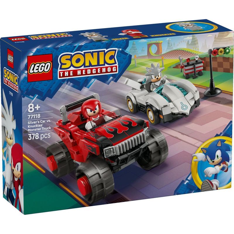 Jucarii, Copii si Bebe - Jucarii si jocuri - Vehicule si jucarii cu telecomanda - Masinute - LEGO SONIC MASINA LUI SILVER VS CAMIONUL GIGANT AL LUI KNUCKLES 77118 - Infinity.ro