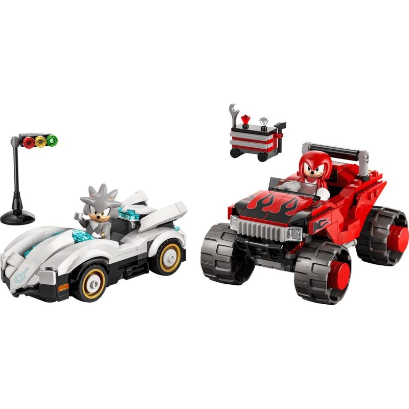 Jucarii, Copii si Bebe - Jucarii si jocuri - Vehicule si jucarii cu telecomanda - Masinute - LEGO SONIC MASINA LUI SILVER VS CAMIONUL GIGANT AL LUI KNUCKLES 77118 - Infinity.ro