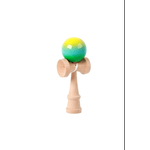 Jucarii, Copii si Bebe - Jucarii si jocuri - Jucarii & jocuri educative - Jucarii interactive - Jucarie interactiva Kendama, din lemn, 18 cm, model gradient 12, galben/albastru/verde - Infinity.ro