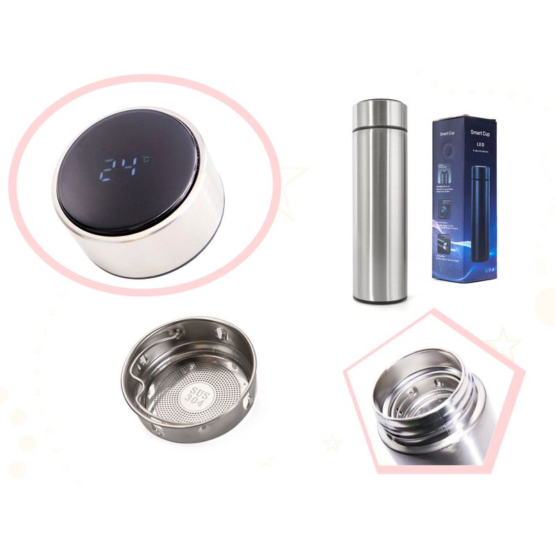 Casa si Gradina - Bucatarie si vesela - Accesorii bar - Termosuri si Cani termos - Recipient Termos SMART CUP LED, 500ml, cu afisaj temperatura - Infinity.ro
