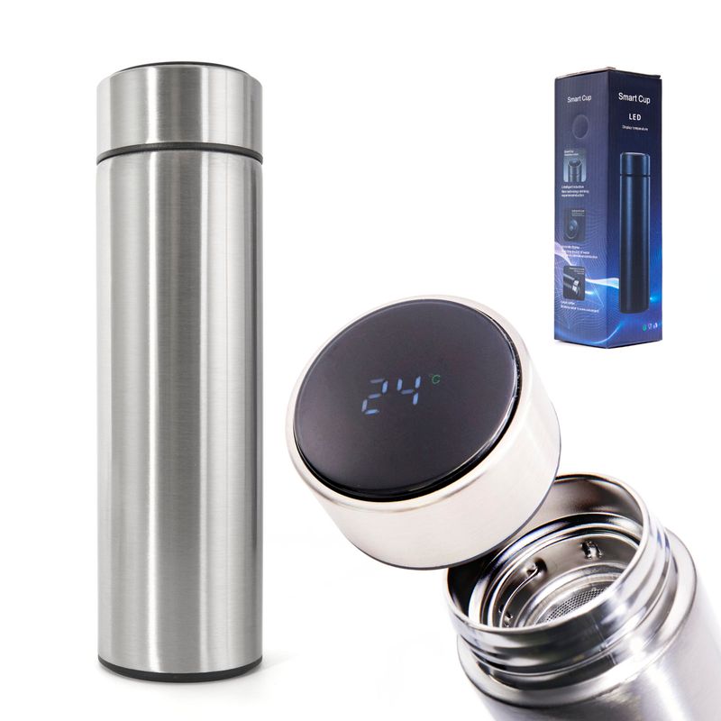 Casa si Gradina - Bucatarie si vesela - Accesorii bar - Termosuri si Cani termos - Recipient Termos SMART CUP LED, 500ml, cu afisaj temperatura - Infinity.ro