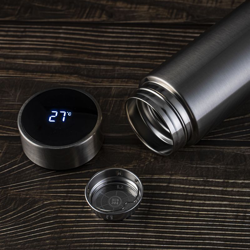 Casa si Gradina - Bucatarie si vesela - Accesorii bar - Termosuri si Cani termos - Recipient Termos SMART CUP LED, 500ml, cu afisaj temperatura - Infinity.ro