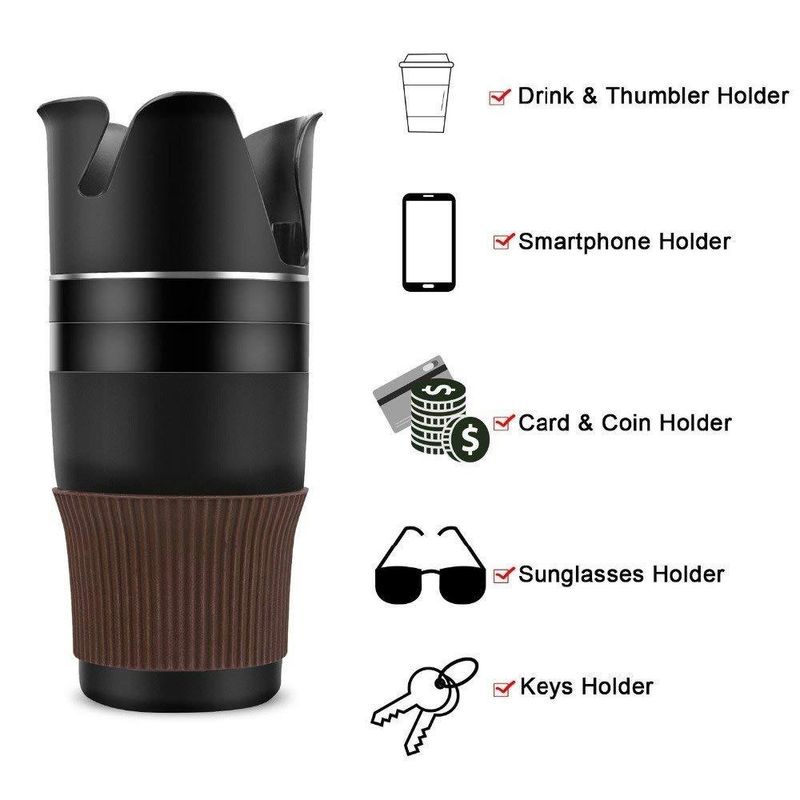Auto si Moto - Piese auto si accesorii - Interior auto - Accesorii interior - Suport pahar Multifunctional 5-in-1, Smart Cup - Infinity.ro