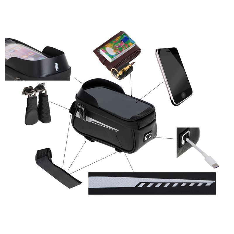 Auto si Moto - Piese auto si accesorii - Interior auto - Accesorii interior - Suport Telefon IMPERMEABIL tip Geanta, montaj pe Motocicleta sau Bicicleta - Infinity.ro
