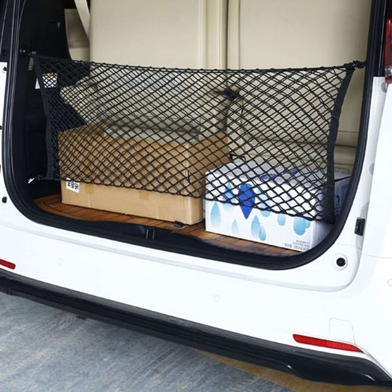 Auto si Moto - Piese auto si accesorii - Interior auto - Accesorii interior - Plasa de bagaje elastica cu buzunar si suporti de montaj, dimensiune 100 x 40 cm - Infinity.ro