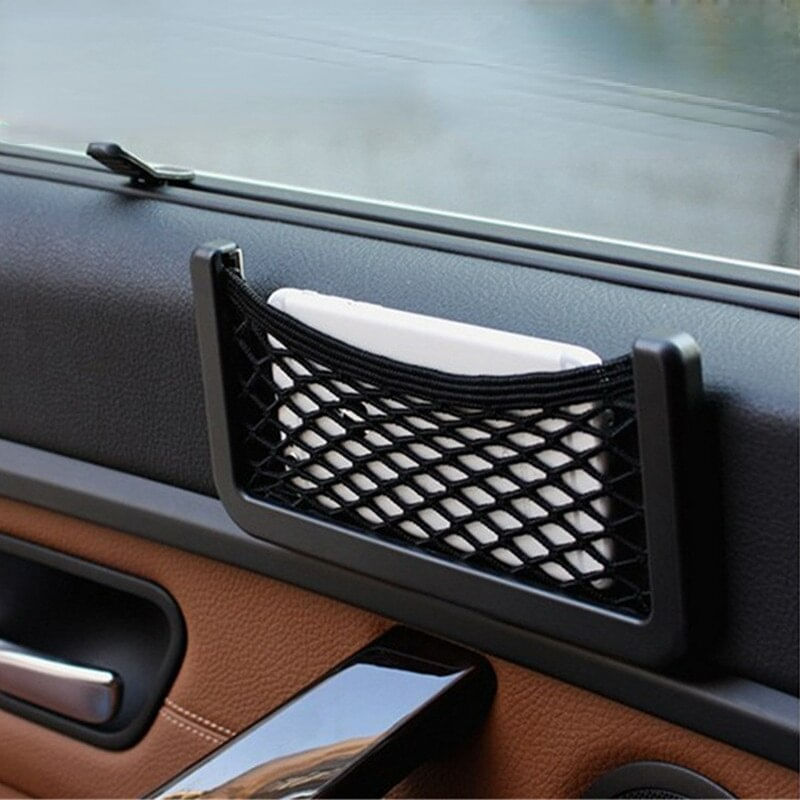 Auto si Moto - Piese auto si accesorii - Interior auto - Accesorii interior - Organizator de tip buzunar din plasa elastica cu rama plastic, dimensiune 19,5 x 7,8 cm, culoare neagra - Infinity.ro
