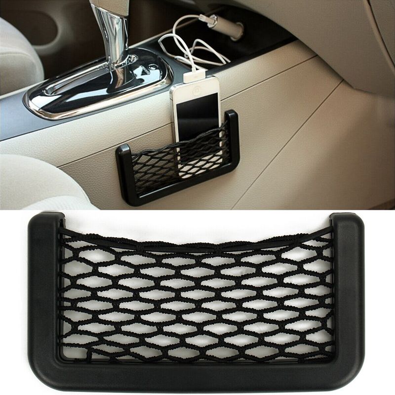 Auto si Moto - Piese auto si accesorii - Interior auto - Accesorii interior - Organizator de tip buzunar din plasa elastica cu rama plastic, dimensiune 19,5 x 7,8 cm, culoare neagra - Infinity.ro
