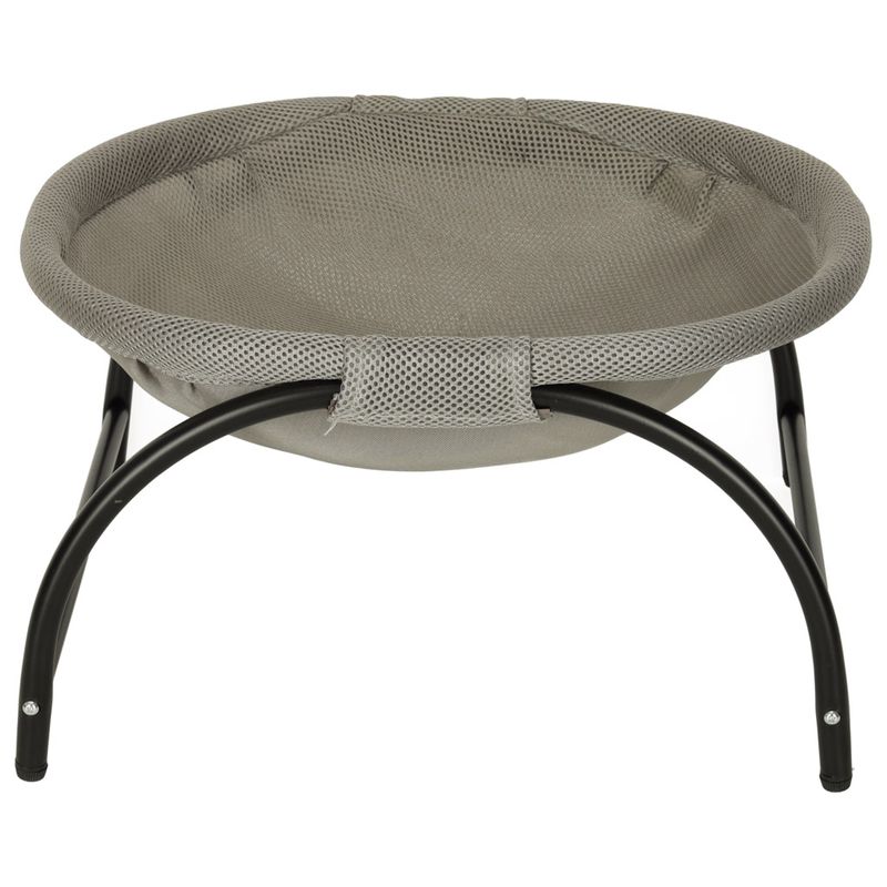 Petshop - Accesorii petshop - Culcusuri si custi - Culcusuri si saltele - Pat de tip hamac pentru caini si pisici, cadru metalic negru si panza gri, dimensiune 45 x 42 x 23 cm - Infinity.ro