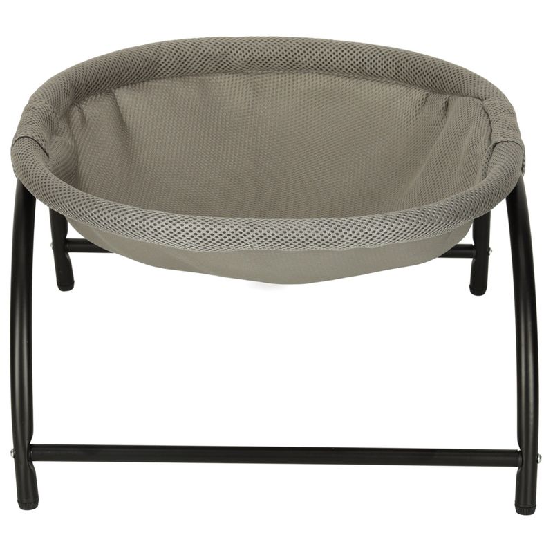 Petshop - Accesorii petshop - Culcusuri si custi - Culcusuri si saltele - Pat de tip hamac pentru caini si pisici, cadru metalic negru si panza gri, dimensiune 45 x 42 x 23 cm - Infinity.ro