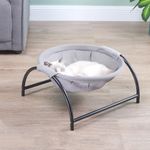 Petshop - Accesorii petshop - Culcusuri si custi - Culcusuri si saltele - Pat de tip hamac pentru caini si pisici, cadru metalic negru si panza gri, dimensiune 45 x 42 x 23 cm - Infinity.ro