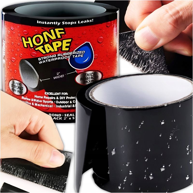 Auto si Moto - Reparatii si depanare - Scule auto - Scule si truse auto - Banda Super Adeziva tip "FLEX TAPE" pentru repararea scurgerilor, rezistenta la apa, culoare neagra, dimensiune 150 x 10cm - Infinity.ro
